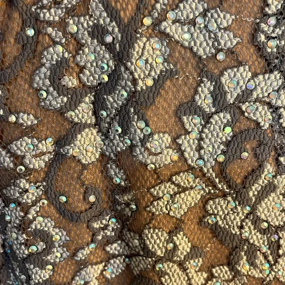 Jovani Silver and Brown Backless Dress - Picture 4 of 7